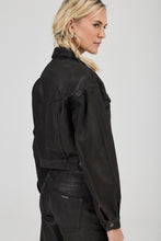 Load image into Gallery viewer, Cropped Denim Jacket - Espresso Coated
