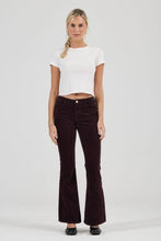 Load image into Gallery viewer, Downtown Flare Jean - Velvet Dark Cherry
