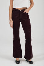 Load image into Gallery viewer, Downtown Flare Jean - Velvet Dark Cherry

