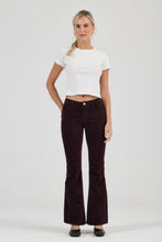 Load image into Gallery viewer, Downtown Flare Jean - Velvet Dark Cherry

