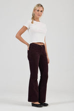 Load image into Gallery viewer, Downtown Flare Jean - Velvet Dark Cherry
