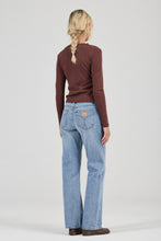 Load image into Gallery viewer, Pointelle Classic Long Sleeve Top - Chocolate
