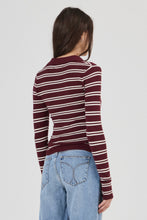 Load image into Gallery viewer, Lady Knit Top - Burgundy Stripe
