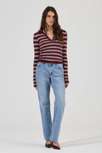 Load image into Gallery viewer, Lady Knit Top - Burgundy Stripe
