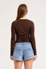 Load image into Gallery viewer, Siren Lace Long Sleeve Tee - Espresso
