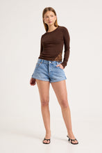Load image into Gallery viewer, Siren Lace Long Sleeve Tee - Espresso
