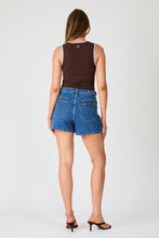 Load image into Gallery viewer, V-Neck Ringer Tank - Espresso &amp; Light Blue
