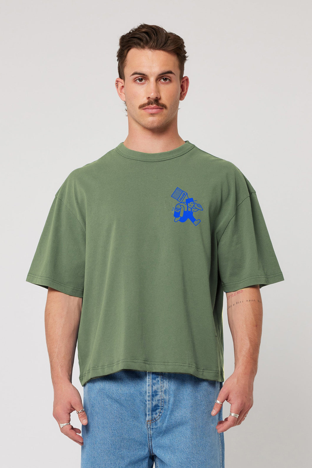 Work It Out Reg Tee - Faded Army