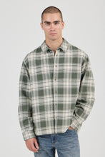 Load image into Gallery viewer, Campus Heavy Check Long Sleeve Shirt - Olive
