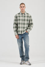 Load image into Gallery viewer, Campus Heavy Check Long Sleeve Shirt - Olive
