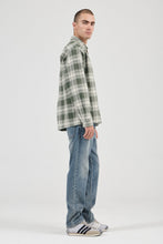 Load image into Gallery viewer, Campus Heavy Check Long Sleeve Shirt - Olive
