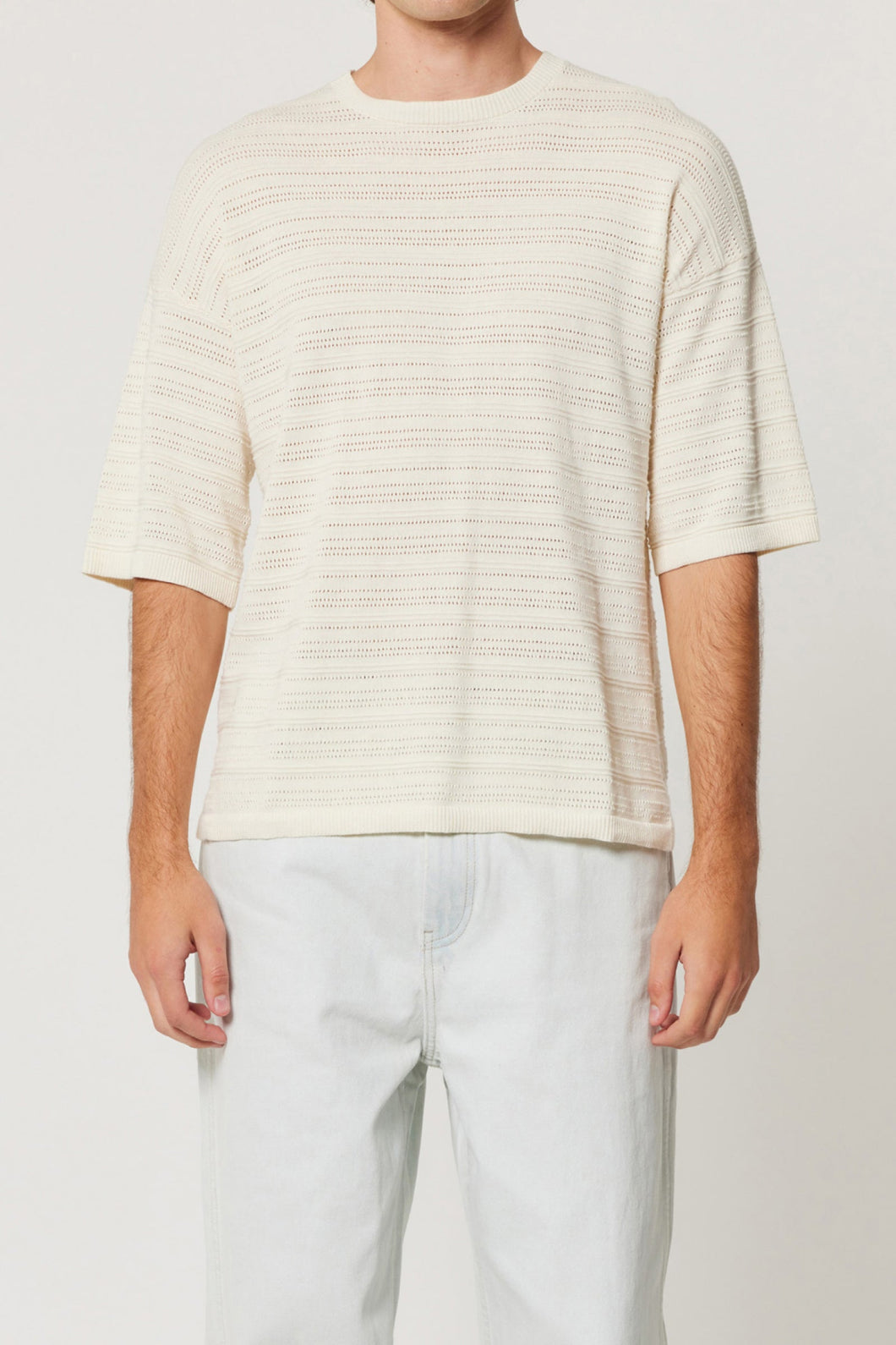 Geo Knit Tee - Natural